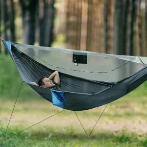 Camping Hammock with Mosquito Net, Lightweight Hanging Bed for Backpacking, Hiking & Outdoor Activities