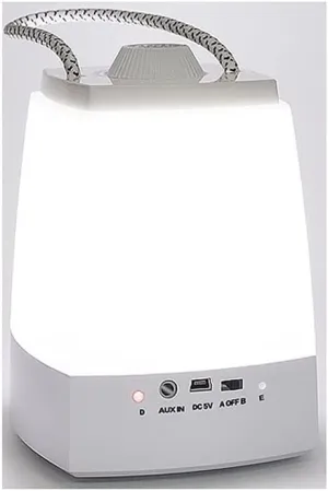 Camping Lantern Plastic Camping Lamp Hanging Tent Lamp Automatically Emergency Open Lights to Play Music-Dimmetable Lighting Portable Light for Camping Hiking Fishing (Color : White)