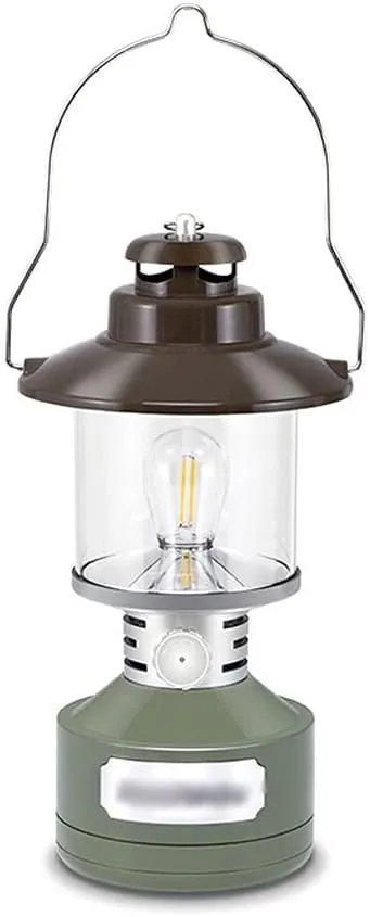 Camping Lantern Retro Camping Lamp Main Body Detachable Portable Hanging Tent Lamp Charging Atmosphere Lighting Lamp Portable Light for Camping Hiking Fishing (Color : Green)