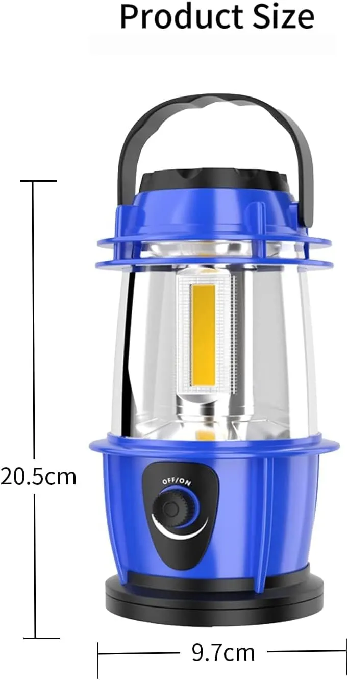 Camping Lantern w/Dimmer Switch Portable Handheld COB Camping Light Battery Powered Led Tent Light Lamp for Camping Emergency Fishing Hiking Power Cuts