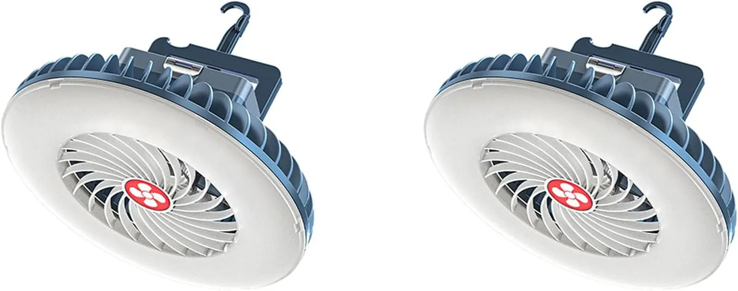 Camping Lantern,Camping Tent Light, 2-in-1 Lighting Electric Fan, Portable USB Tent Camping Lamp, Hanging Market Cooling Fan Lamp ,4PCS