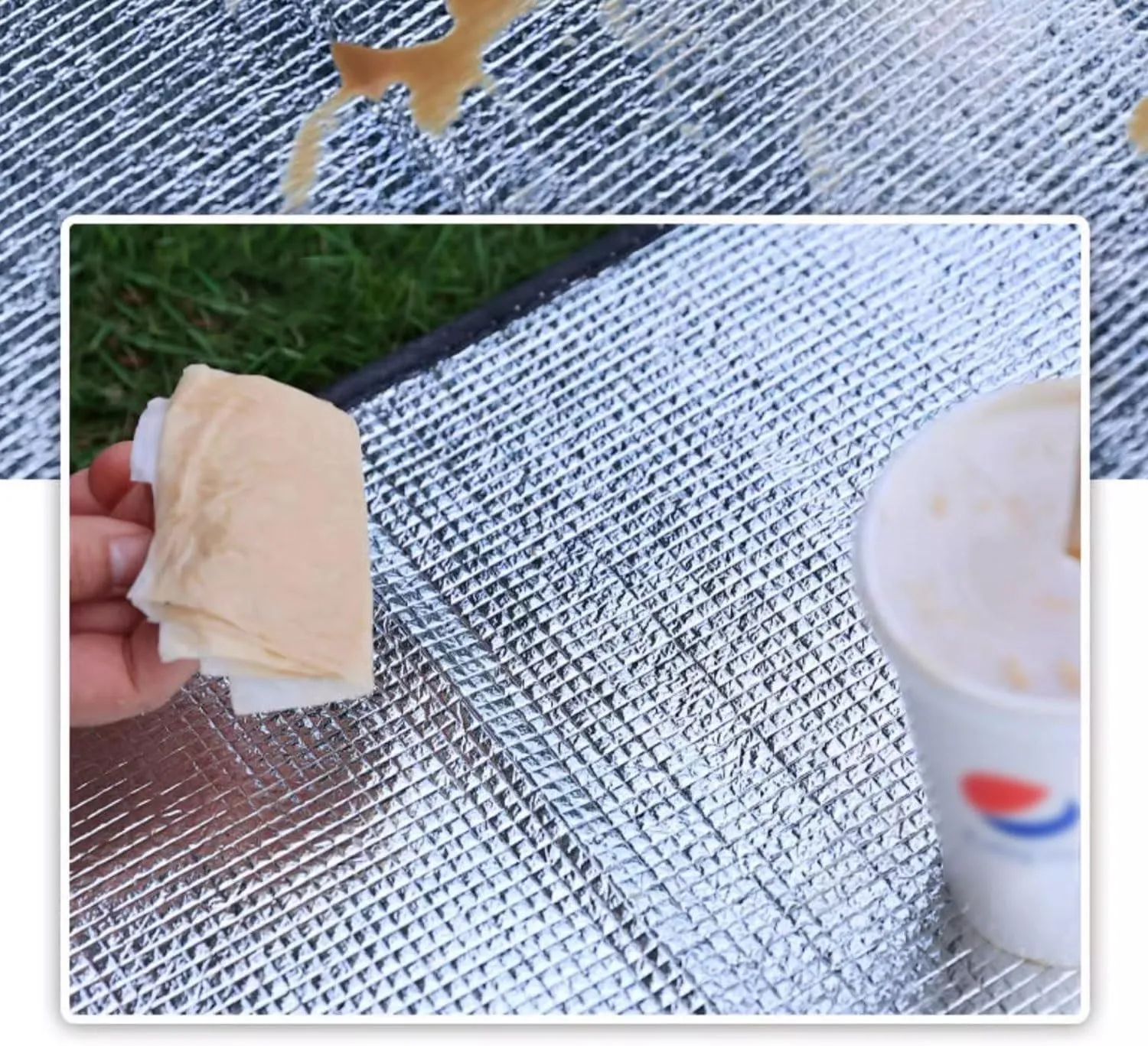 Camping Mat Aluminum Foam Foil Blanket Outdoor Portable Waterproof Sleeping Mat for Hiking Backpacking Double-Sided Camping Accessories