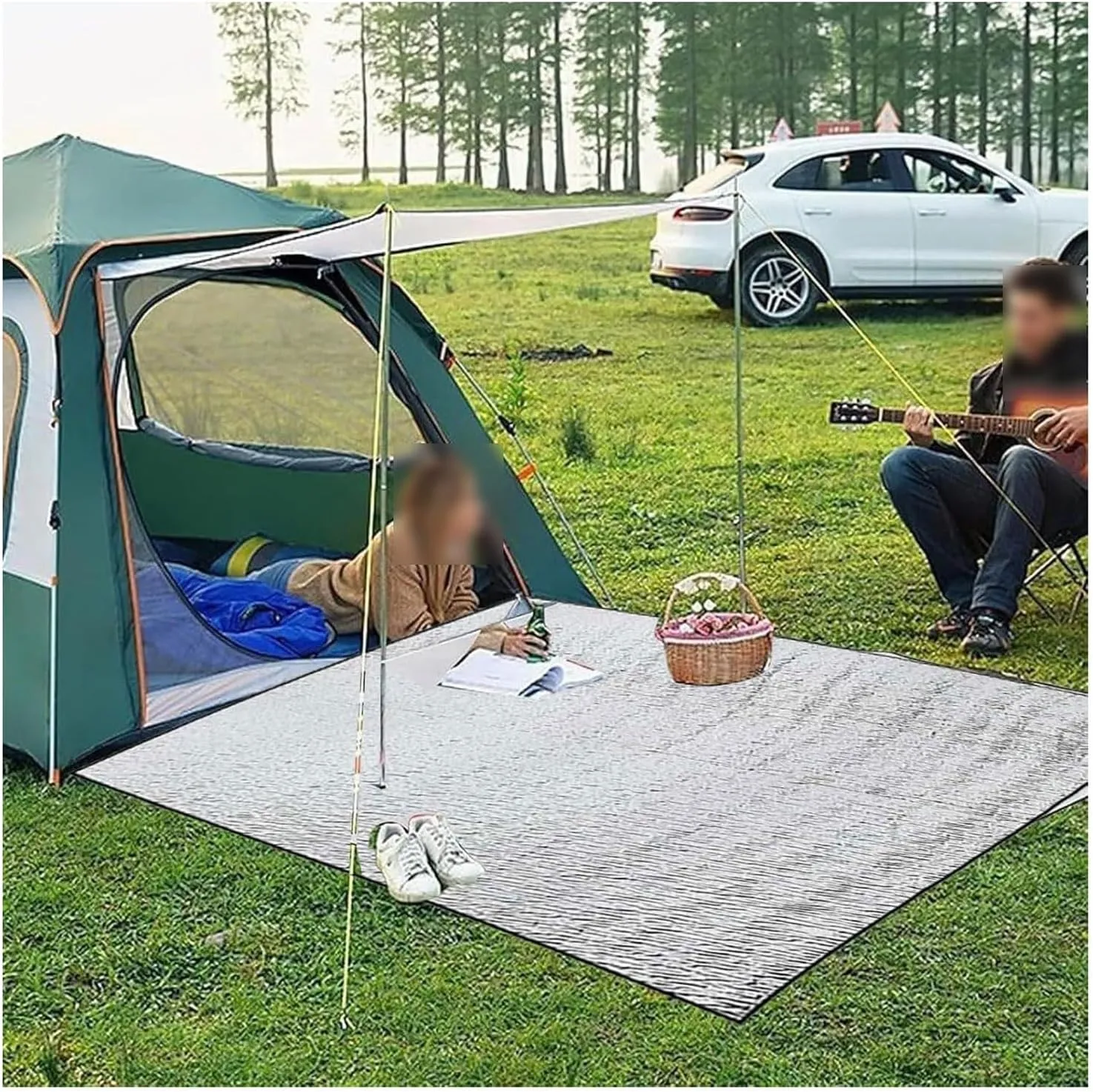 Camping Mat, Foldable Aluminium Foil Foam Sleeping Pad Picnic Tent Rug Blanket for Traveling and Outdoor Activities, 7mm Thickness Multiple Sizes