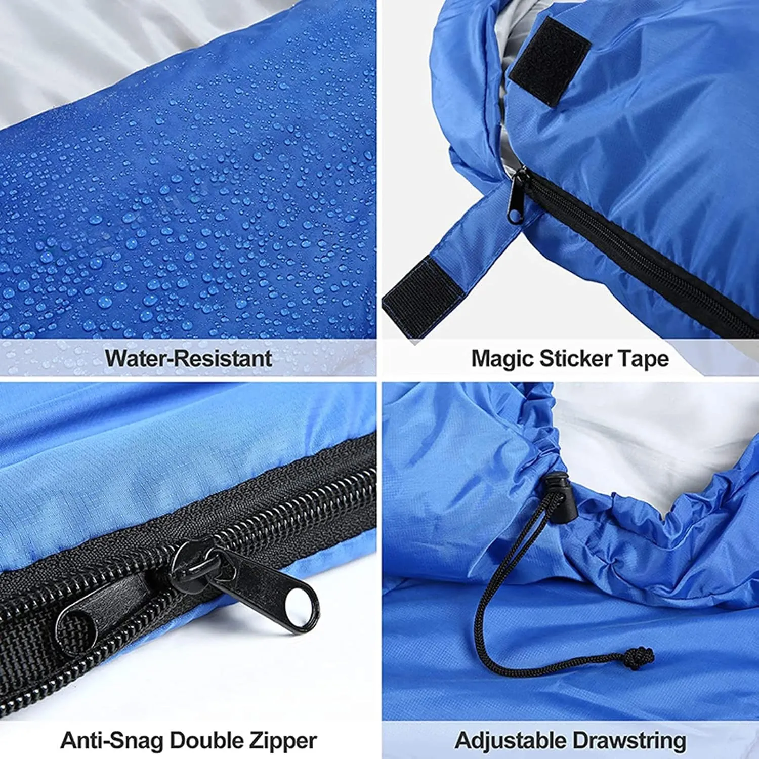 Camping Sleeping Bag,Sleeping Bag Ultralight Camping Waterproof Sleeping Bags Thickened Winter Warm Sleeping Bag Adult Outdoor Camping Sleeping Bags (Color : Blue, Size : 180 * 30 * 75cm)