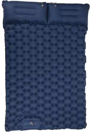 Camping Sleeping Pad, Double Sleeping Pad Inflatable Camping Sleeping Pads with Pillow Ergonomic Design Nylon Camping Mat Camping Mat Portable Double Sleeping Pad for Outdoor