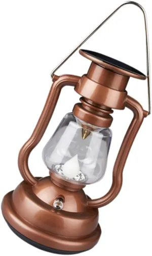 Camping Solar-Powered Light Vintage Night Lamp Outdoor Lanterns Easy Install Decorative Lantern