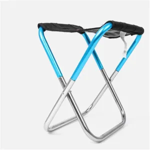 Camping Stool, Small Folding Chair, The Portable Aluminum Alloy Folding Chair Stool Seat Outdoor Fishing Camping Picnic Thickened Folding Chair Fishing (Color : 2)