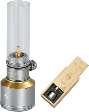 Campingmoon Camping Gas Lantern Outdoor Gas Tent Lamp with Empty Gas Tank Wooden Lantern Case