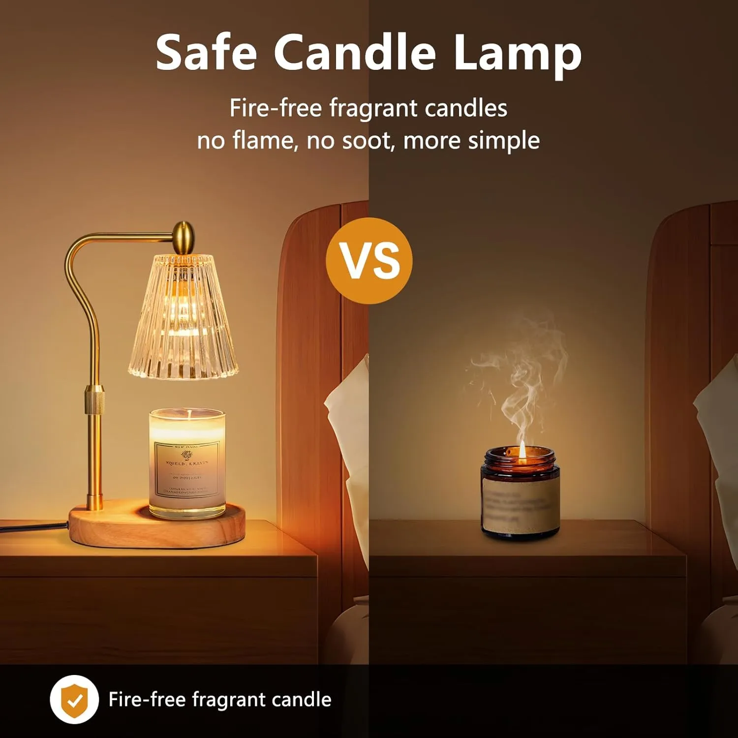 Candle Warmer Lamp - Candle Warmer Lamp with Timer and Dimmer Adjustable Height,Electric Wax Melt Warmer with 2 Bulbs for Scented Jar Candles Home Decor Mother's Day Gifts
