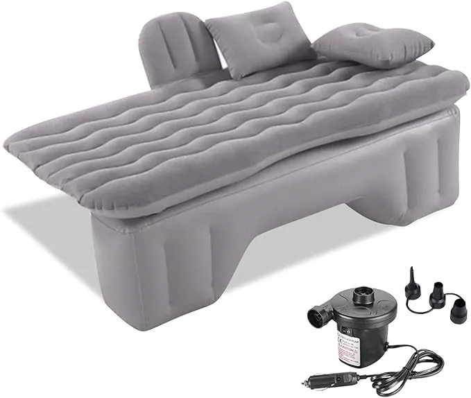 Car Air Mattress Back Seat for Ford F-150 F-250 F-350, Double-Sided Flocked, Grey