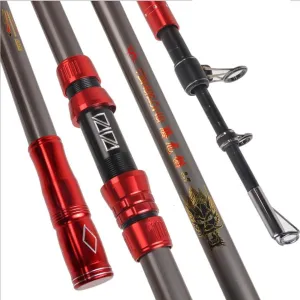 Carbon Casting Fishing Rod Telescopic Fishing Pole Super Stiff Ultralight 2.7M 3M 3.6M 3.9M 4.2M 4.5M Sea Rod Men Women Portable for Rivers Lakes Ponds & Oceans(3.9M)