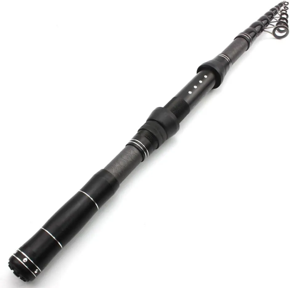 Carbon Fiber Telescopic Fishing Rod Sea 8-25LB Saltwater Portable Spinning Pole