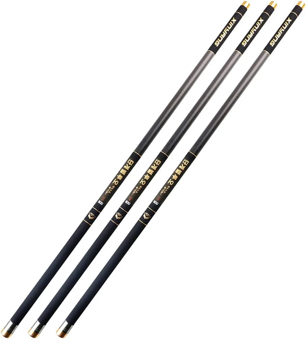 Carbon Fishing Rod 8-15m Long Section Super Hard Ultralight Fishing Gear Long Distance Big Fish 360°Rotating Pole Tip