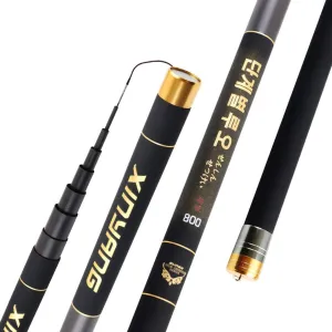 Carbon Fishing Rod 8-15m Long Section Super Hard Ultralight Fishing Gear Long Distance Big Fish 360°Rotating Pole Tip