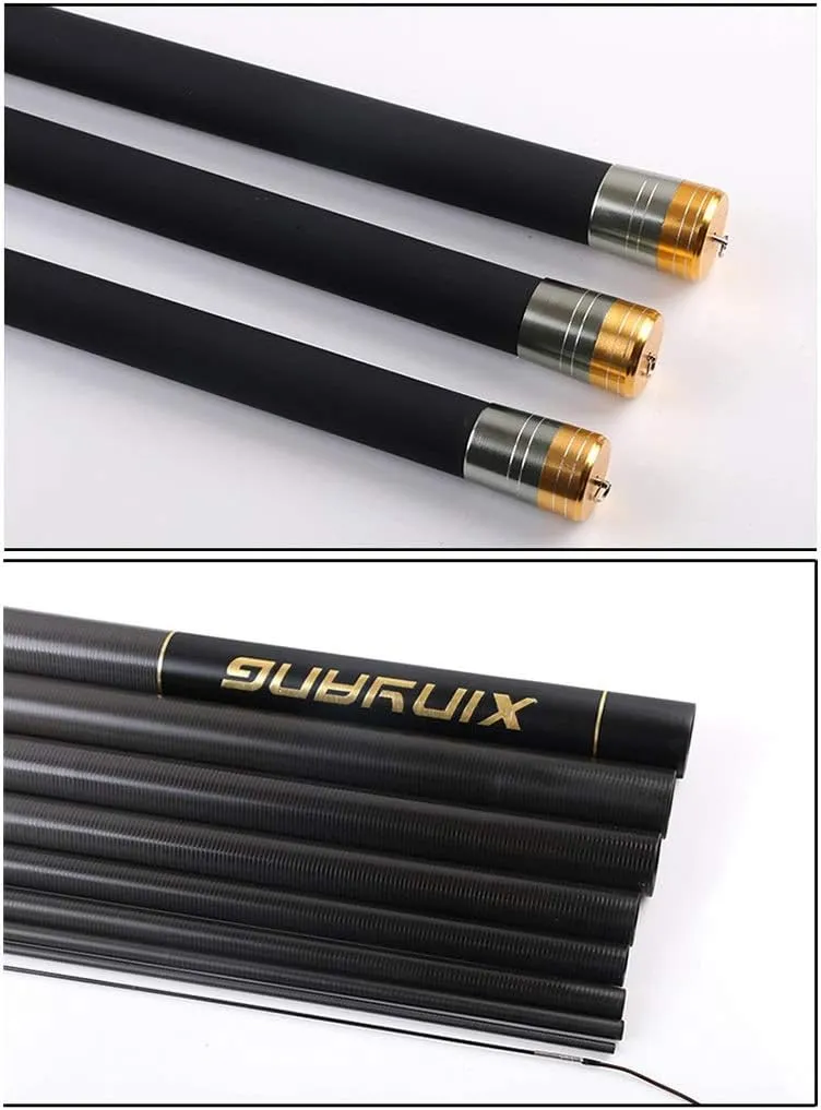 Carbon Fishing Rod 8-15m Long Section Super Hard Ultralight Fishing Gear Long Distance Big Fish 360°Rotating Pole Tip