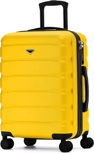 Carry On Suitcase 24x16x10 Hardside Built In TSA Lock & USB Port Lightweight Luggage Silent Double Spinner Wheels Maximum Overhead Carry-On Bag For Virgin & South West Approved Airlines