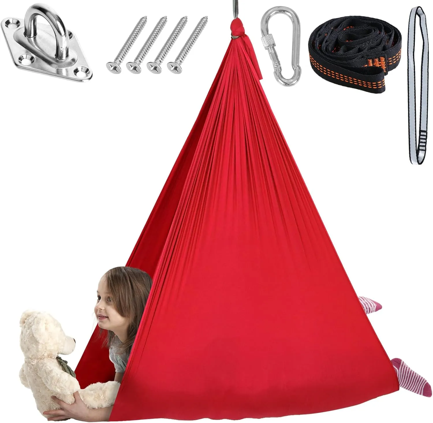 Chihee Sensory Swing Therapy Swing Hammock Indoor Outdoor for Kids, Hardware Included, Soft Breathable Nylon Cuddle Swing Joy Hammock for Child Adult with Autism, ADHD, Aspergers, Sensory Integration