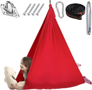 Chihee Sensory Swing Therapy Swing Hammock Indoor Outdoor for Kids, Hardware Included, Soft Breathable Nylon Cuddle Swing Joy Hammock for Child Adult with Autism, ADHD, Aspergers, Sensory Integration