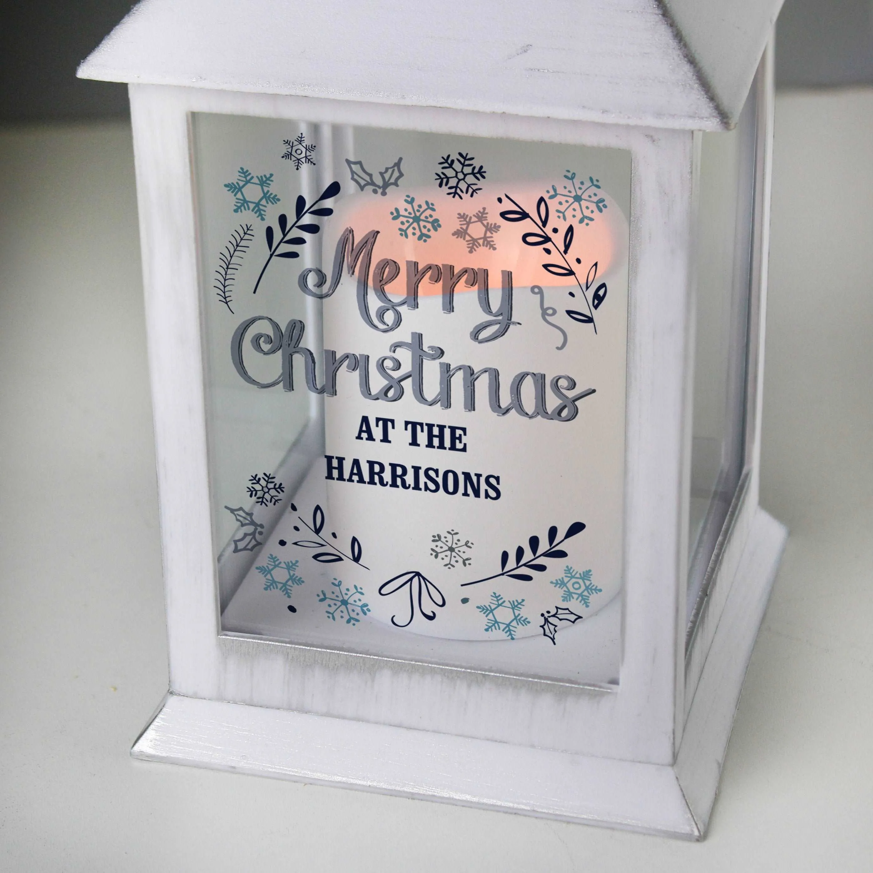 Christmas Frost White Lantern