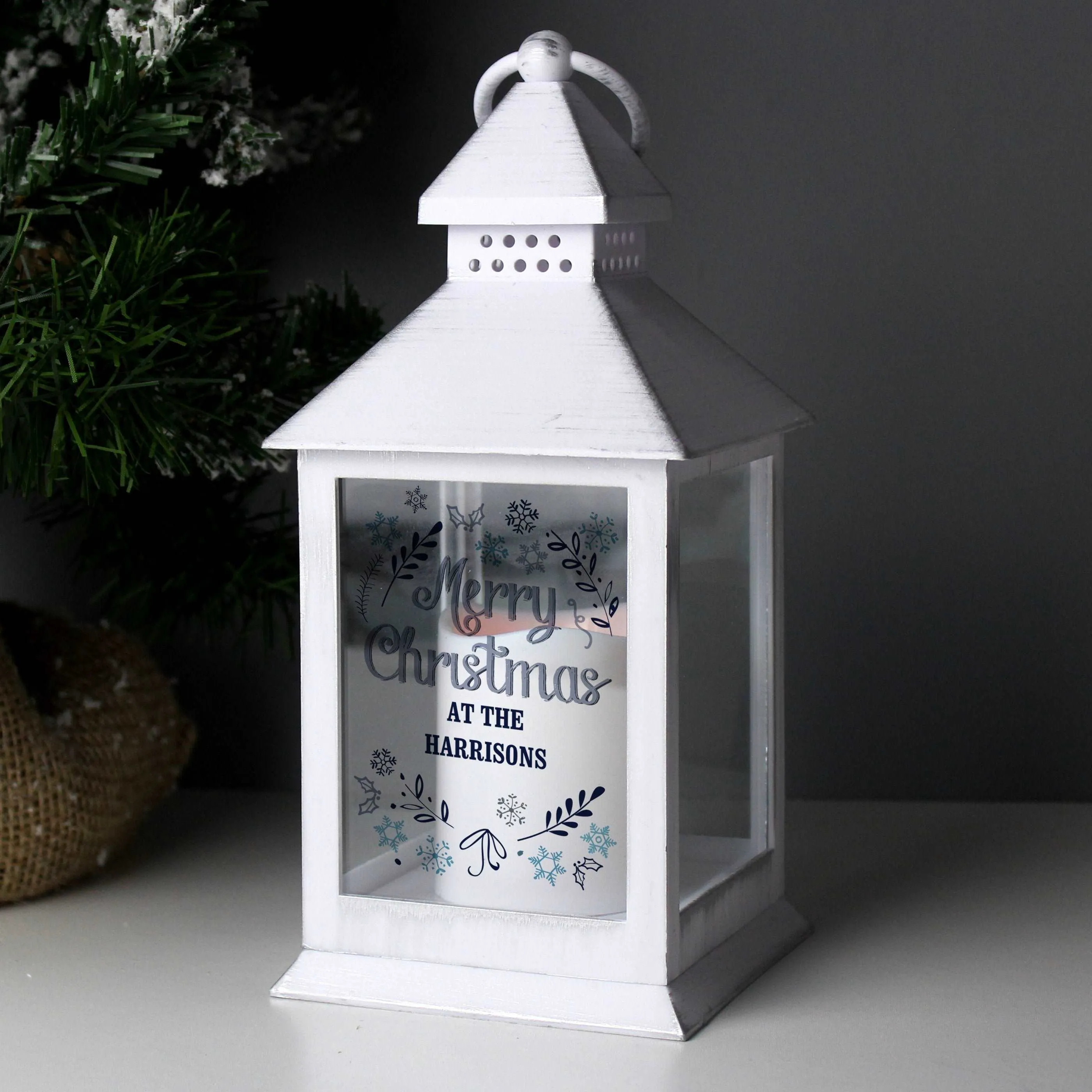 Christmas Frost White Lantern