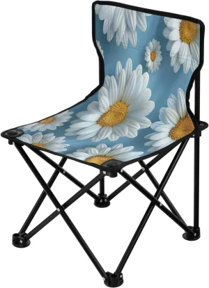 Chrysanthemums Portable Outdoor Folding Chair Anti-Slip Padded Oxford Cloth Stool Camping Chair Small for Beach Hiking Fishing Gardening Quad Camp Chair