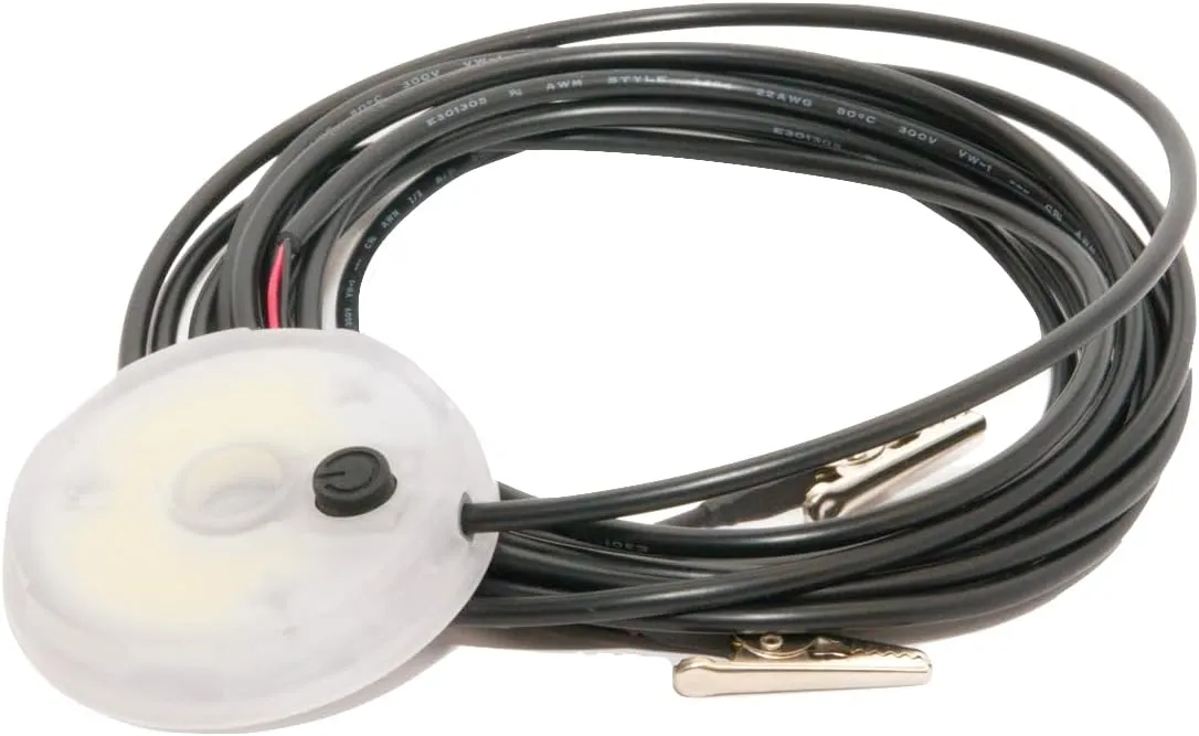 CLAM LED Hub Light – 300 Lumens, Ultra-Bright C.O.B. LED, Long Battery Life, Easy Mount for Ice Fishing Shelters