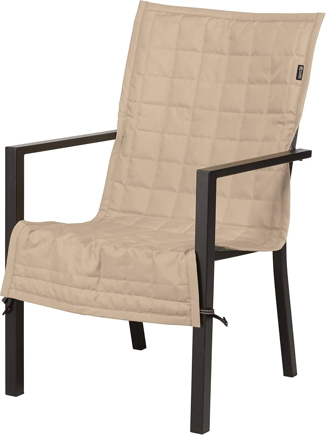 Classic Accessories Montlake Water-Resistant 45 Inch Patio Chair Slipcover, Antique Beige, Patio Furniture Covers
