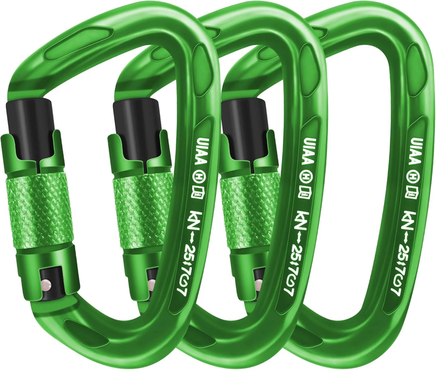 Climbing Carabiner Clips 25kN Auto Locking Carabiner, Professional Heavy Duty Large Locking Carabiner Clips for Rock/Ice Climbing Rappelling Rescue Swing etc, D Shaped, Large Size