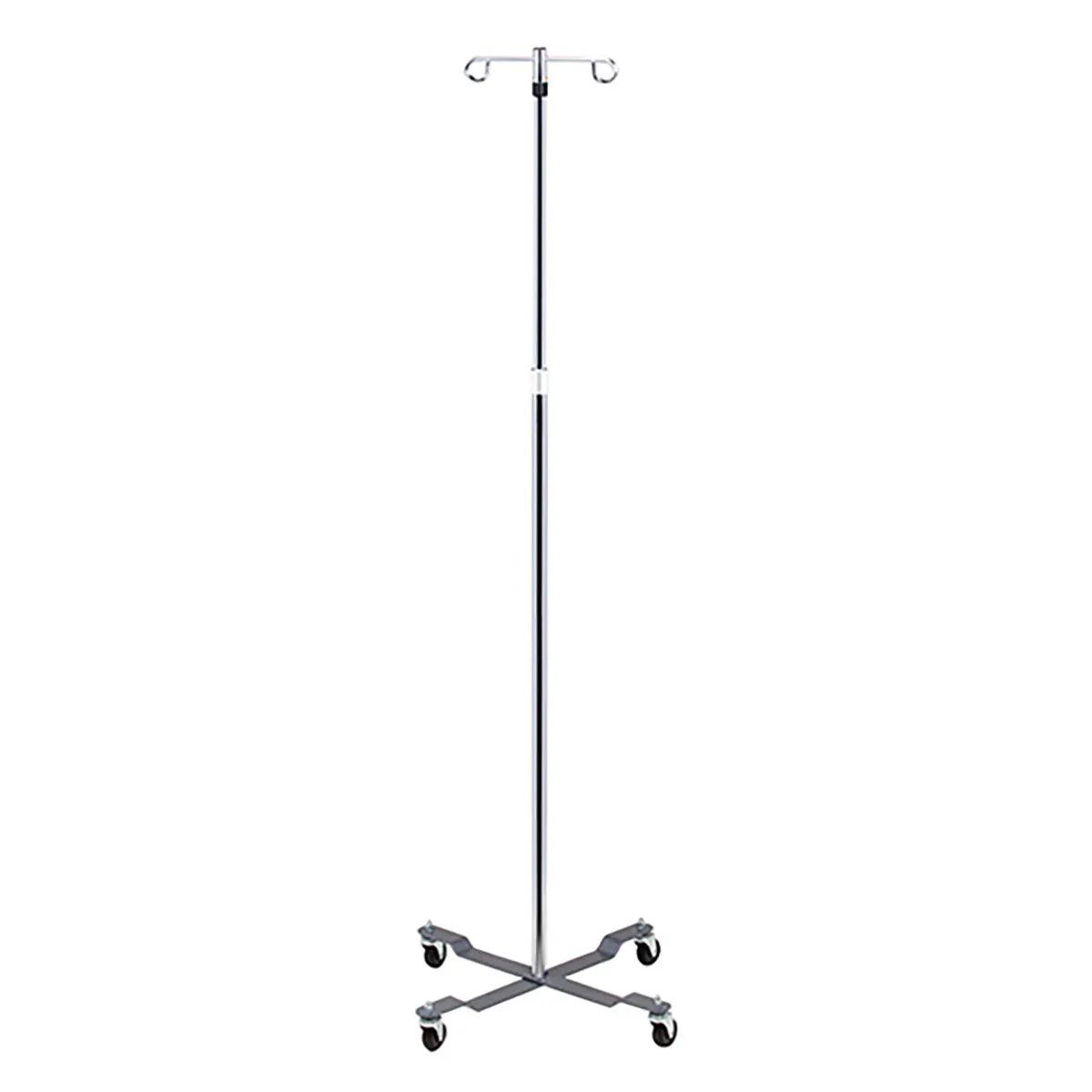 Clinton IV-40 , Economy 2-Hook Iv Pole, 4-Leg