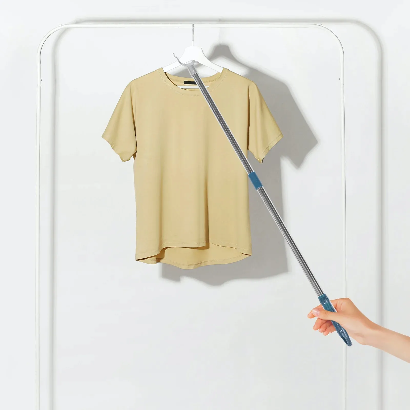 Clothes Rail Reach Rod Drying Supply Closet Pole Smart Curtains Adjustable Balcony Telescopic Coat Hangers Household