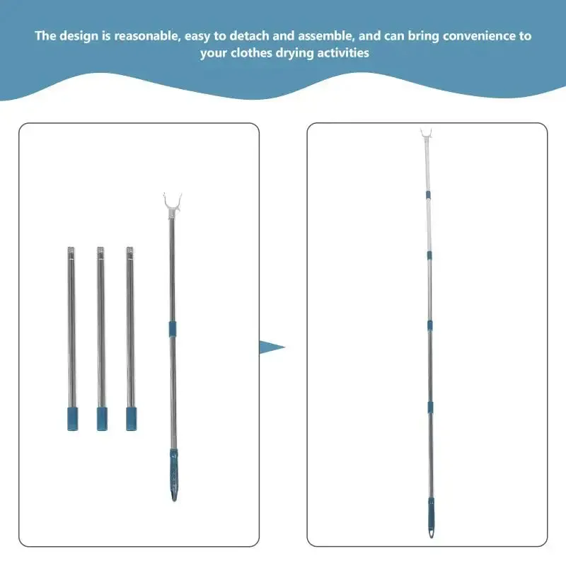 Clothes Rail Reach Rod Drying Supply Closet Pole Smart Curtains Adjustable Balcony Telescopic Coat Hangers Household