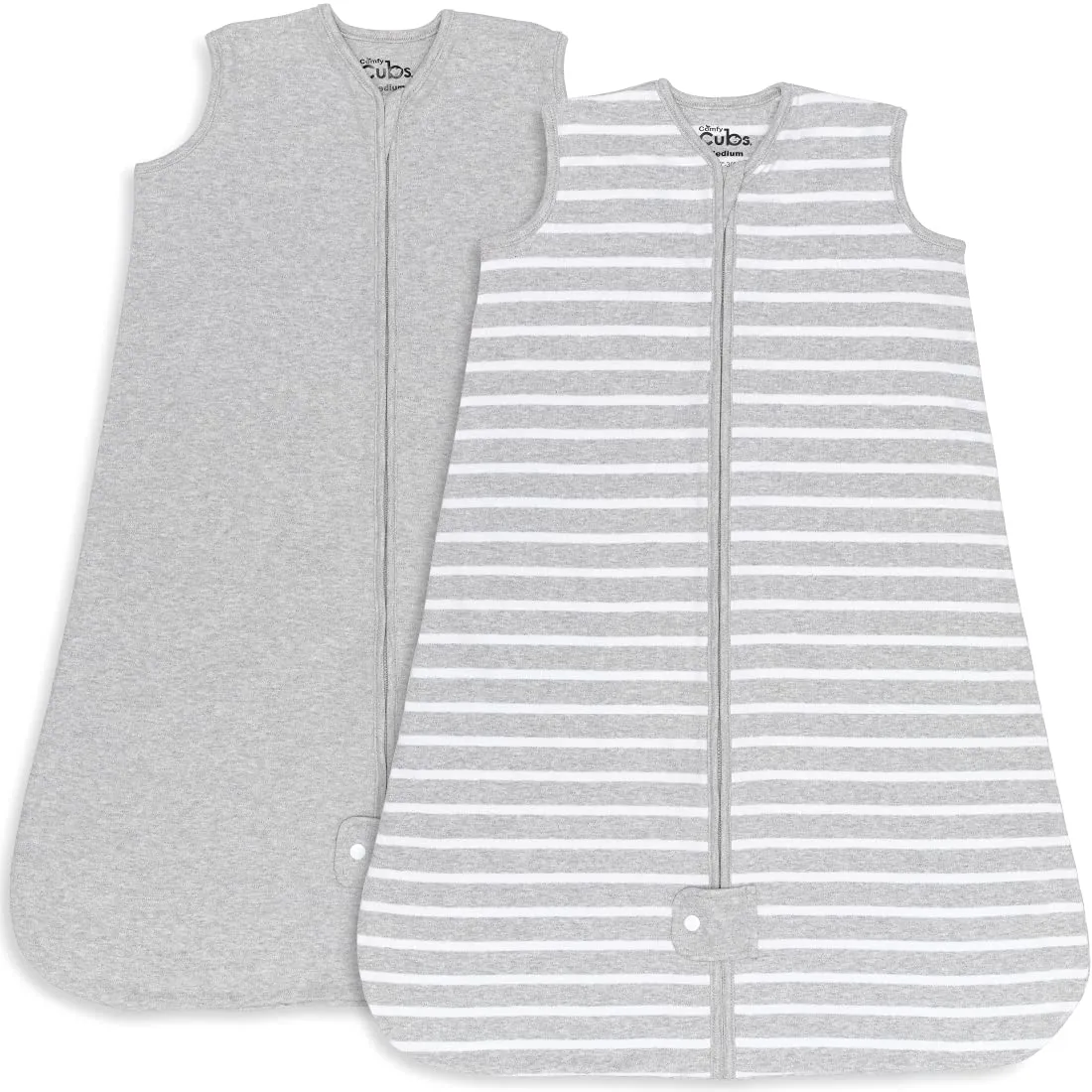Comfy Cubs Baby Sleep Sack 18-24 Months, X-Large - Soft 100% Cotton Wearable Blanket for Babies & Toddlers - Breathable Sleeveless Sleep Bag for Baby with Covered Zipper - Grey