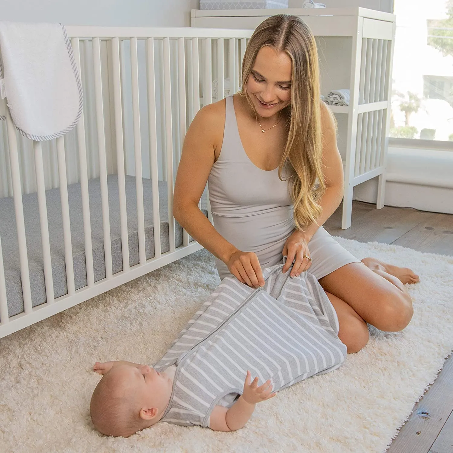 Comfy Cubs Baby Sleep Sack 18-24 Months, X-Large - Soft 100% Cotton Wearable Blanket for Babies & Toddlers - Breathable Sleeveless Sleep Bag for Baby with Covered Zipper - Grey