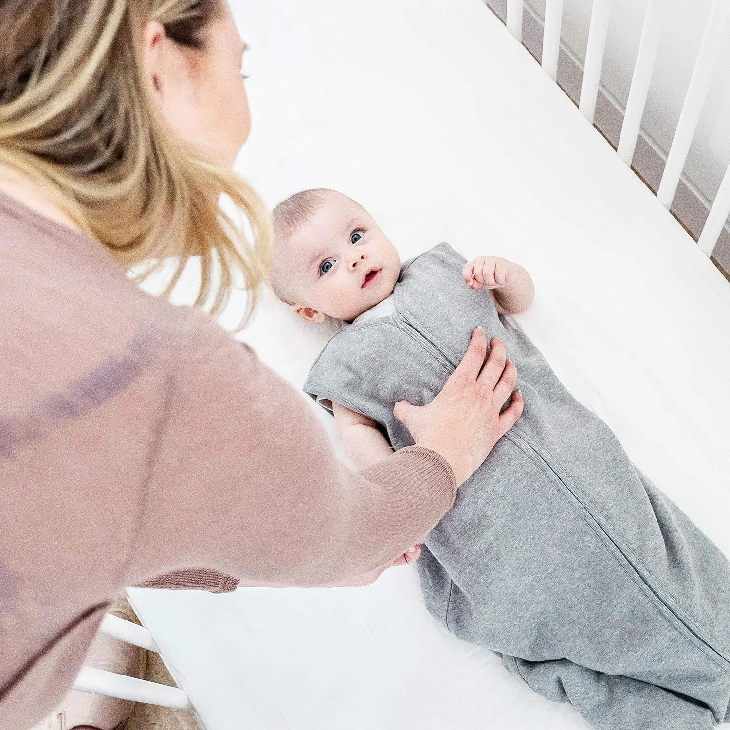 Comfy Cubs Baby Sleep Sack 18-24 Months, X-Large - Soft 100% Cotton Wearable Blanket for Babies & Toddlers - Breathable Sleeveless Sleep Bag for Baby with Covered Zipper - Grey