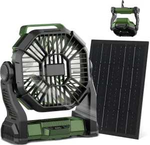 CONBOLA 25400mAh,Camping Fan, Portable Fans Rechargeable 9-Inch Battery Powered (180Hrs) LED Lantern, USB C Battery Beach Fan.