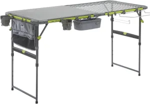 CORE Outdoor Cook Table | 5 Foot Table with Adjustable Height and Storage for Cooking Accessories | Foldable & Portable for Beach, Picnic, Backyards, BBQ, Tailgate, Patio and Party