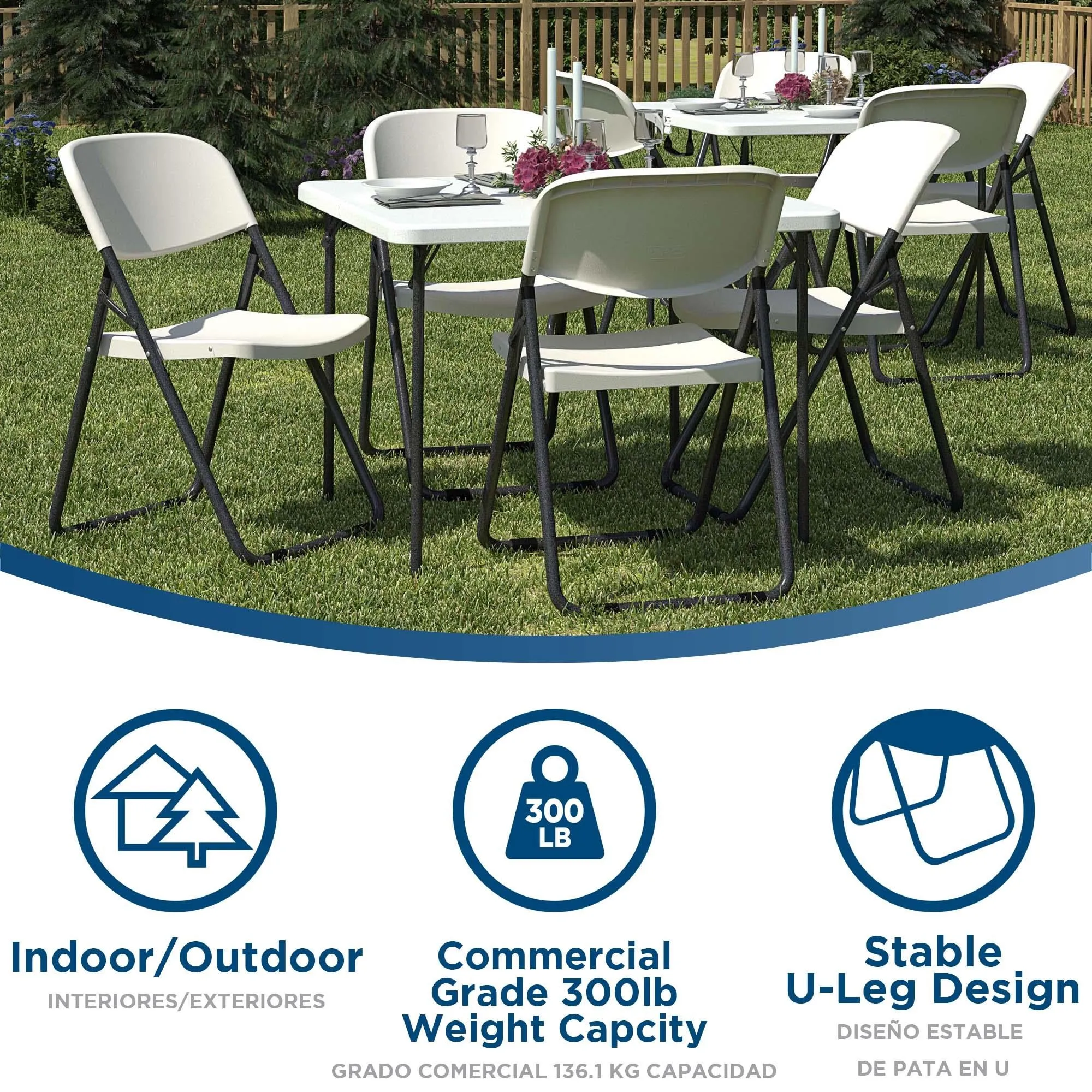 COSCO U-Leg Resin Folding Chair