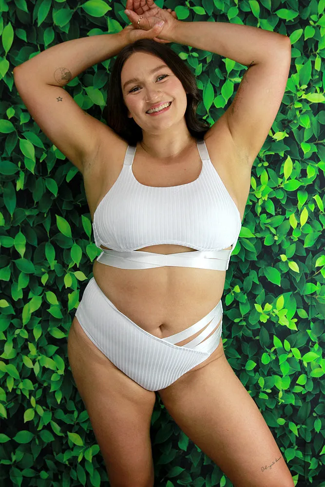 Crystal Strappy Bralette – White