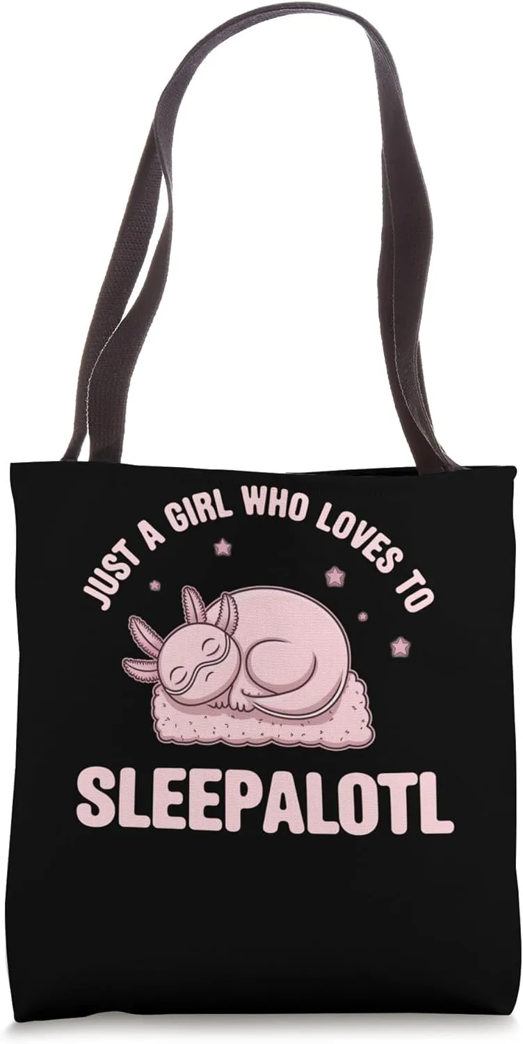 Cute Axolotl With Sleep Quote Tote Bag