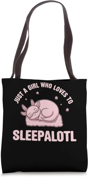Cute Axolotl With Sleep Quote Tote Bag