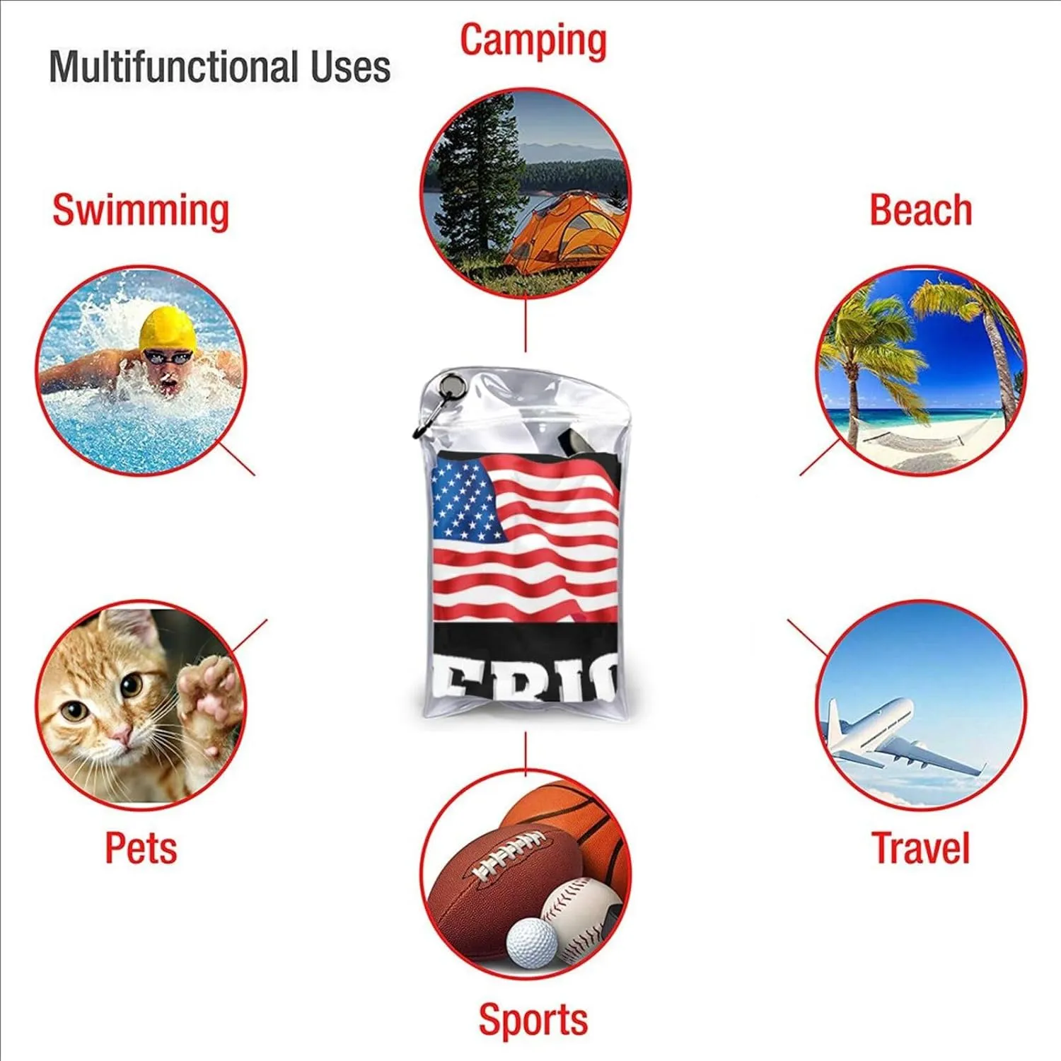 Deplorable and Proud American Flag Quick-Dry Bath Towel 31.5"x63" Absorbent Bath Towel, Beach Towel
