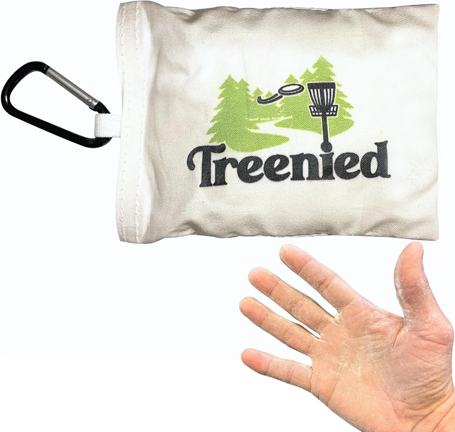 Disc Golf Chalk Bag with Clip (White) - Quick Drying and Super Absorbent - Excellent Disc Grip - Disc Golf Accessories - Grip Disc Golf Bag - Chalk Bag Disc Golf - Disc Golf Equipment