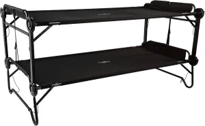 Disc-O-Bed 2XL Outdoor Convertible 2 Person Bench and Double Camping Cot Portable Bed Bunk System for Adults, Black