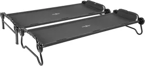 Disc-O-Bed Large Outdoor Convertible 2 Person Bench and Double Camping Cot Portable Bed Bunk System for Adults