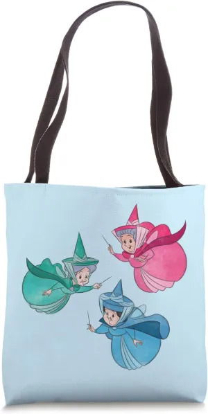 Disney Sleeping Beauty Good Fairies Flora Fauna Merryweather Tote Bag