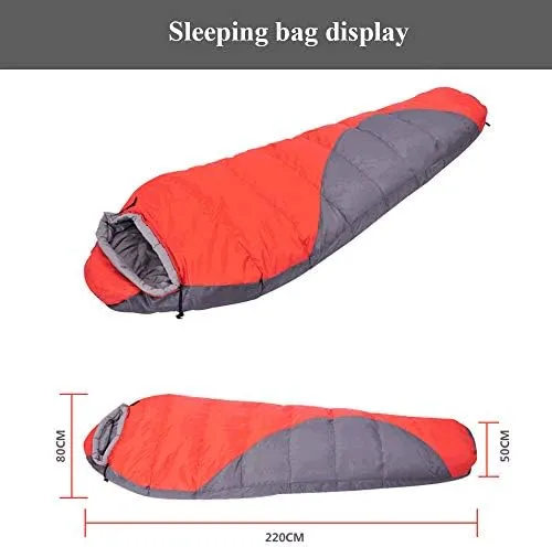 Dongkuan Mummy Hollow Cotton Outdoor Sleeping Bags, Double Thick Adult Sleeping Bags, Camping Sleeping Bag Lunch Temperature Lock Hello