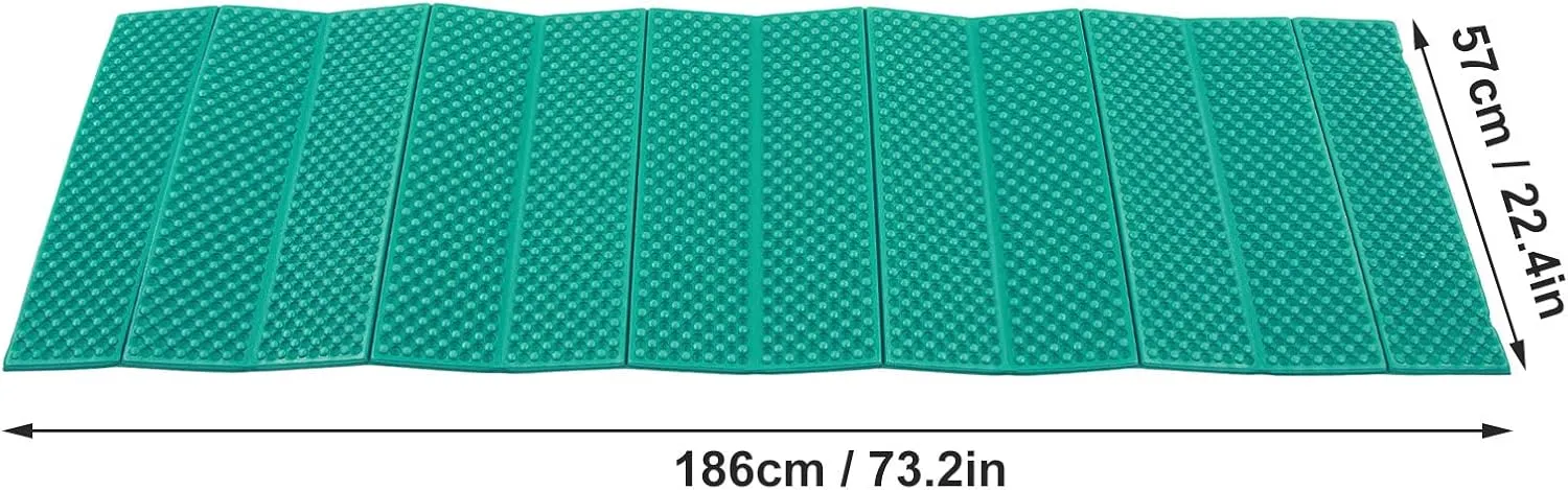 Double Egg Crate Sleeping Pad Foldable Thickened Foam Sleep Mat for Outdoor Camping 186x57CM