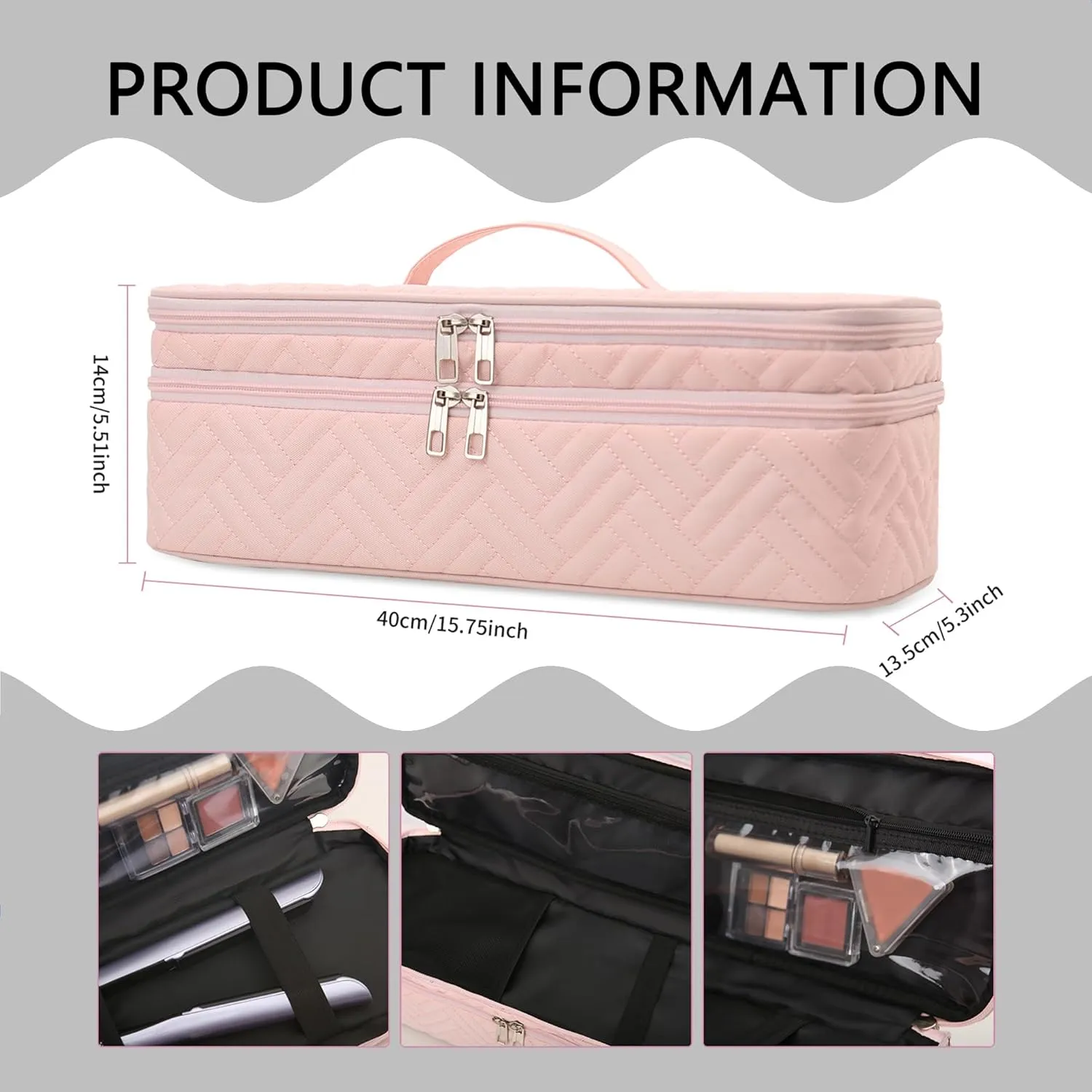 Double-Layer Carrying Case Apply to Revlon One-Step Hair Dryer, Travel Bag for Hair Volumizer/Styler,Water Resistant Storage Organizer Box,Compatible with FlexStyle Attachment (Bag Only)