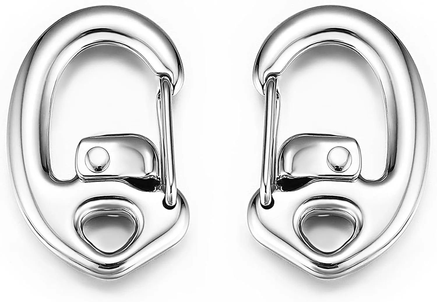 Double Locking Carabiner Clips with Anti-Misopening Design - 1.75'' Cold Forged Stainless Steel Carabiner Keychains for Outdoor Camping, Key Ring Clips