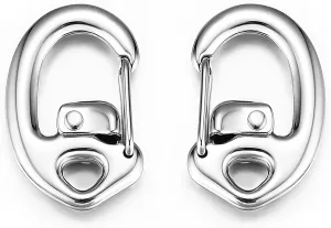 Double Locking Carabiner Clips with Anti-Misopening Design - 1.75'' Cold Forged Stainless Steel Carabiner Keychains for Outdoor Camping, Key Ring Clips